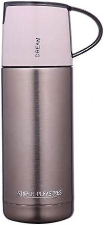 Thermo Coffee Travel Mug - Vacuum Insulated Water Bottle Stainless Steel - BPA free with cup 16oz - Gold