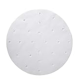 200pcs Air Fryer Liners 7.5 inches Bamboo Steam Paper Perforated Parchment Paper Liner, Non-stick, Eco-friendly Round Steaming Mat for Steaming Basket, Cooking, Baking, Dumpling