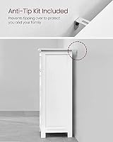 VASAGLE Bathroom Floor Storage Cabinet 4 Drawers White 30x30x82 cm LHC40W view 6