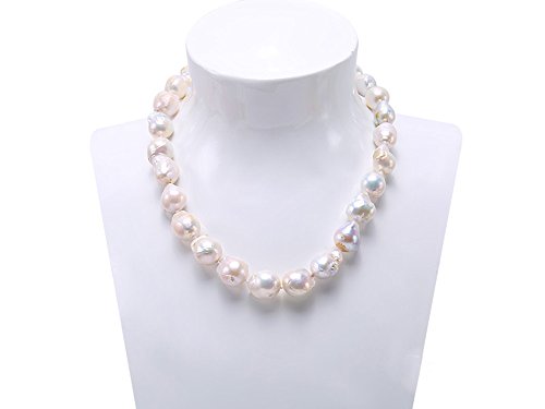 Jyx 11mm white cultured freshwater baroque pearl necklace 19.5"