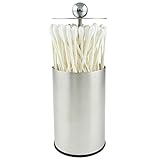 Zoie + Chloe Stainless Steel Q-tip Jar - Cotton Swab Organizer Dispenser