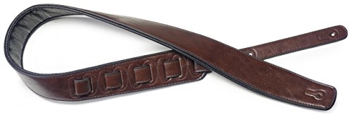 Stagg SPFL 30 BRW Padded Leather Style Guitar Strap, Brown