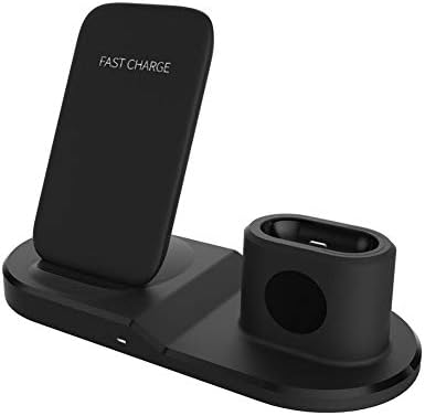Nearthuk For iPhoneAirpods 3 in 1 Wireless Charging Stand Built-in Adapter, Wireless Charging Stand Station Dock for A-pple Watch iPhoneAirpods