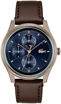 Lacoste Men's Blue Sunray Dial Brown Leather Watch - 2011210 price in ...