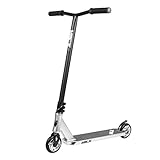 Vokul VK-LMT01-1 Stunt Kick Pro Scooter with Aluminum Wheels T-style Handle Bar (A-Black+White)