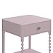 DHP Evin Chic Nightstand with Drawer, Small Organizer, Bedroom Furniture, Pink