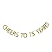 Gold Glitter Cheers to 75 Years Banner - 75th Birthday Party Decorations Celebration Ideas - NO Assembly Required