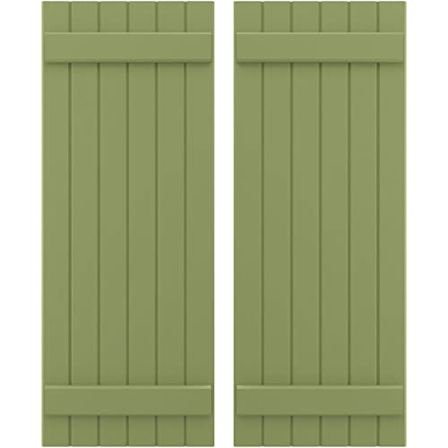 21"W x 42"H Americraft Six Board (2 Batten) Exterior Real Wood Joined Board-n-B…