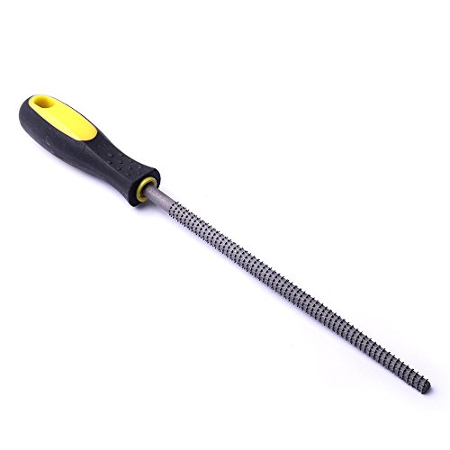 Fatmingo 3 Piece 8" Wood Rasp File set Barstard Files Rubber Handle Flat Rasp Half-round Round Rasp Woodworking Tools - Thumbnail 4