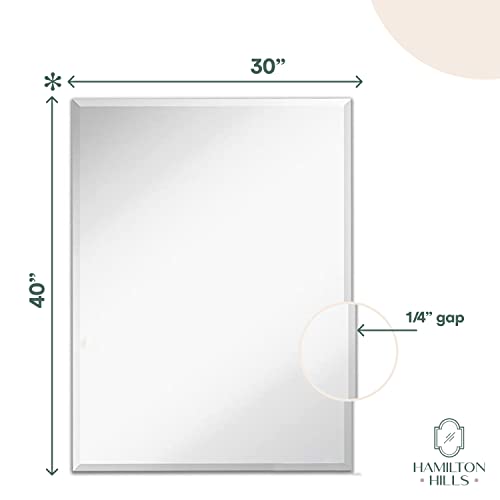 Hamilton Hills 30x40 inch Frameless Rectangular Mirror Large Polished
