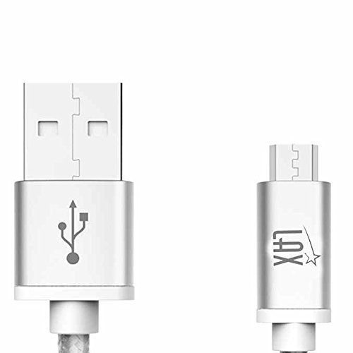 LAX Gadgets Durable Nylon Braided Tangle Free 2.0 Micro USB Android Charging and Data Sync Cable for Samsung, HTC…
