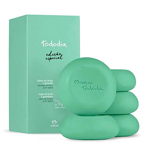 Natura - Linha Todo Dia (Folhas de Limao e Graviola) - Sabonetes em Barra Puro Vegetal (5 x 90 Gr) - (Natura - Every Day (Soursop & Lemon Leaves) Collection - Pure Vegetable Bar Soap (5 x Net 3.2 Oz)