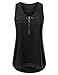 JJ Perfection Women's High-Low Multi-Layer Scoop Neck Zipper Tank Top