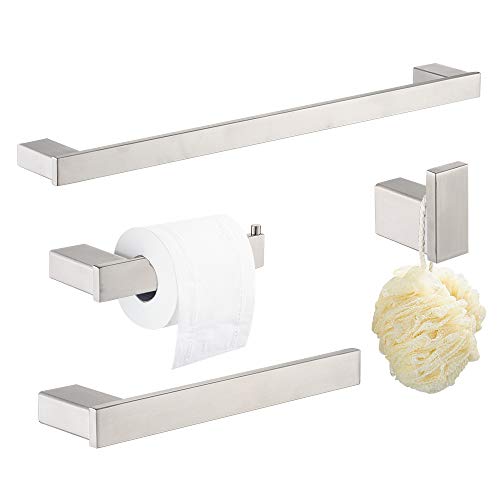 Klabb D68 4Piece Sets SS304 Bathroom Hardware Accessory Set with 24" Towel Bar Nickle Brushed