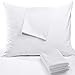 Niagara 4 Pack Standard Pillow Protectors with Zipper, Premium Cotton Sateen Blend Tight Weave Lab Tested Non Noisy Zip Covers Breathable Non Crinky (20x26 Inches)