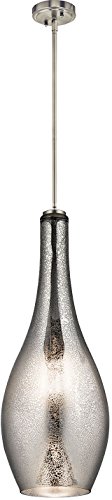 Kichler 42475NIMER, Everly Large Cylinder Pendant, 1 Light, 75 Total Watts, Brushed Nickel