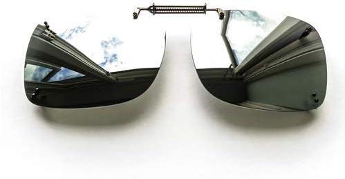 SMALL SILVER RIMLESS SPRING FIT CLIP ON SUNGLASSES HIDDEN CLIPS