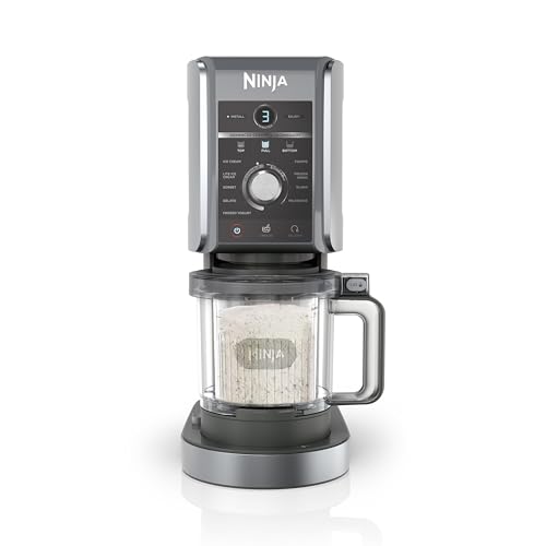 Ninja CREAMi Deluxe Eis-und Eisgetränkmaschine, mit 2 Bechern, Silber