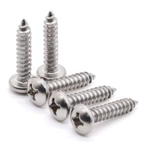 Glvaner 3.5 x 32mm (80 pcs) Stainless Steel Pan Head Wood Screws, Phillips Drive, 304 Stainless Steel 18-8, Self Tapping Screws Sheet Metal Screw