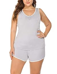 Conjunto de pijama sin mangas para dama, talla grande