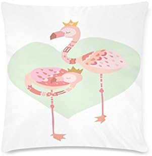 Pink Flamingos Custom Rectangle Sofa Home Decorative Throw Pillow Case Cushion Cover Cotton Polyester Twin Side Printing 16"x 16"