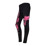 SODIAL(R) Women YOGA Running Sport Pants High Waist Cropped Leggings Fitness Trouser-pink gun