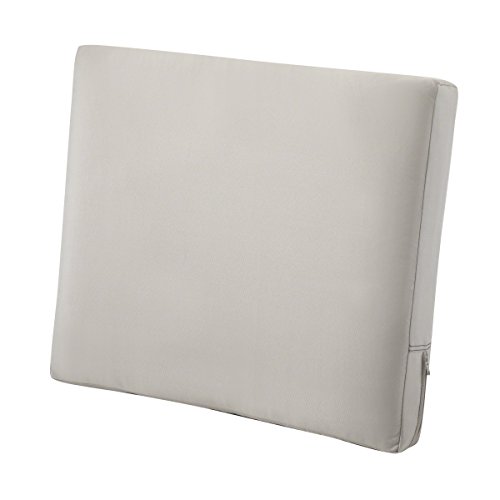 Classic Accessories Ravenna Outdoor Patio Back Cushion, Mushroom, 21″ W x 20″ H x 4& ...