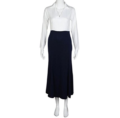 Splice Long Dress เดรส แฟชั่นชุดทำงาน Party Evening Ball Gown Club Dress เดรส แฟชั่นชุดทำงาน Rukiwa ผู้หญิง Elegant V-Neck