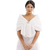 Jovono Women's Wedding Fur Wraps and Shawls Bridal Fur Stole and Scarves for Bridesmaid