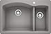 BLANCO 440198 Diamond Silgranit 70/30 Double Bowl Drop-in/Undermount Kitchen Sink, 33