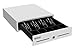 Epsilont Mini Cash Drawer Powder-Coated Steel with Roller Bearings 4 Bills 5 Coins with Double Media Slot 13" by 13" (White) primary