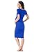 Liu & Qu Women's Ruched Maternity Bodycon Dress Mama Causual Short Sleeve Wrap Dresses (M, Blue)