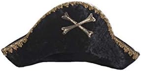 Sombrero Pirata Negro De Cuero Artificial – Accesorio Para Halloween, Cosplay Y Fiestas Temáticas