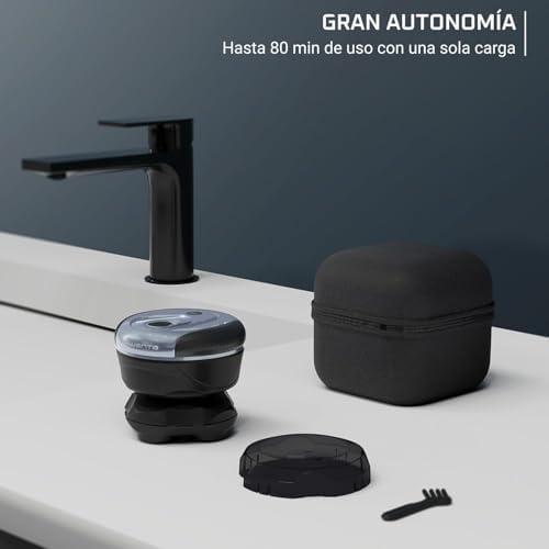 Barber Experience, Afeitadora de Cabeza, 5 cabezales con cuchillas de recubrimiento de titanio, apura hasta 0,1 mm, autonomía de 80 min, resistente al agua, neceser de viaje, TN3110E0