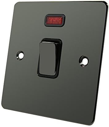 Flat Plate Black Nickel 20 Amp DP Switch - 20A Double Pole Switch w/ Neon Indicator by Alliance Electrical