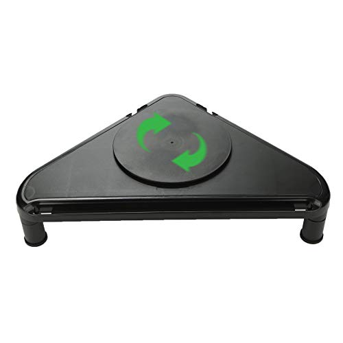 image for Mind Reader TRIMOS-BLK Rotative Corner Adjustable Risers, Extra Storag