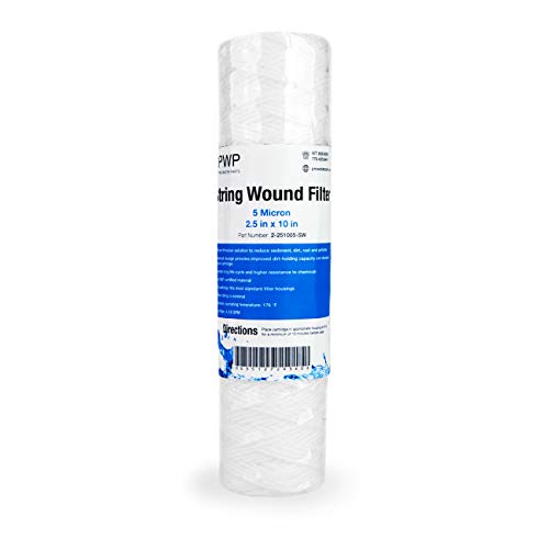 String Wound Sediment Water Filter Cartridge Standard 2.5x10 5 Micron 25 Pack