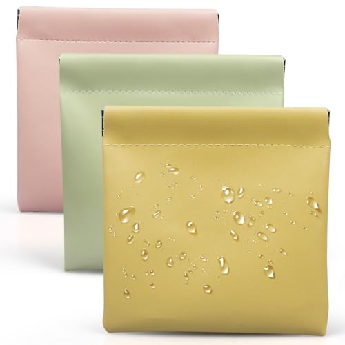 Muswelf 4.72″x4.72″ Small Pouches for Purse, 3PCS Cute Snap Closure Storages, Mini Organizer for Inside Large Makeup Bag, Organize Cosmetic, Lipstick, Jewelry, Coins in Women's Handbag/Tote/Travel/Car