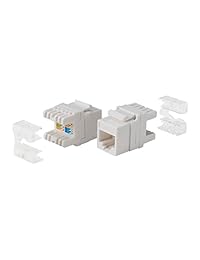 Monoprice CAT6 a RJ 45 Toolless corto de 180 grados cuerpo 28 mm Keystone, color blanco