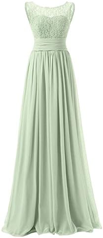 loffy dresses Long Prom Bridesmaid Dress Lace Chiffon Evening Gown Sage Size 2