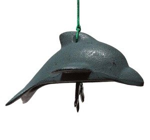 JapanBargain, Japanese Cast Iron Wind Chimes Windchimes Made in Japan (Dolphin)