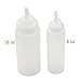 CHILDHOOD 8 oz(ounces) Squeeze Squirt Condiment Bottles with Cap - Transparent Plastic - for Ketchup Salad dressing Mustard Olive Oil set of (2)