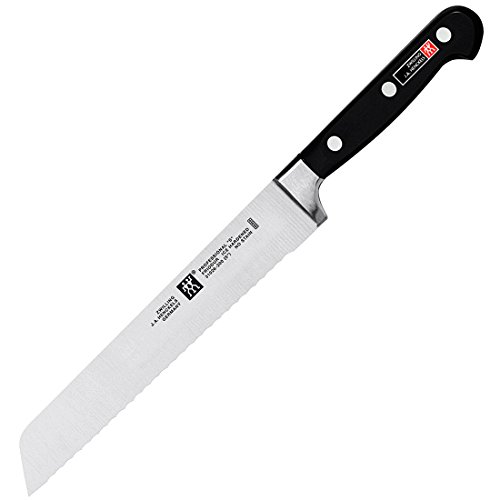 ZWILLING Professional S Brotmesser mit Wellenschliff, 20 cm, Rostfreier Spezialstahl, Made in Germany, Schwarz