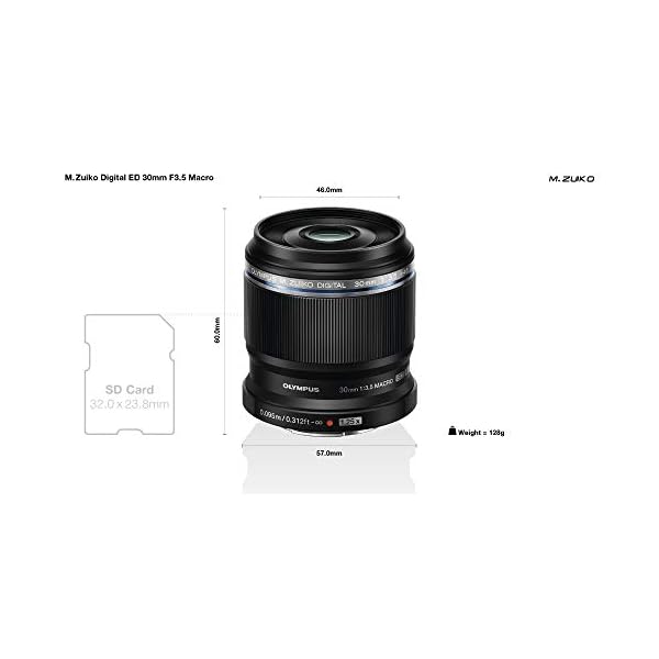 Olympus M. Zuiko Digital ED 30mm F3.5 Macro-Objektiv, geeignet für alle MFT-Kameras (Olympus OM-D & PEN Modelle, Panasonic G-Serie), schwarz – Bild 3