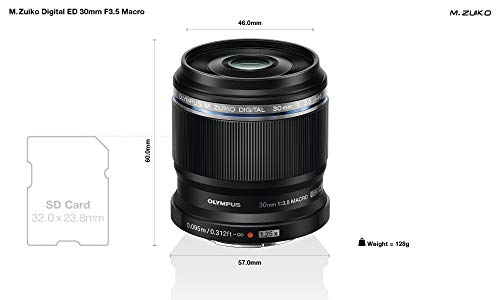 Olympus M. Zuiko Digital ED 30mm F3.5 Macro-Objektiv, geeignet für alle MFT-Kameras (Olympus OM-D & PEN Modelle, Panasonic G-Serie), schwarz – Bild 3