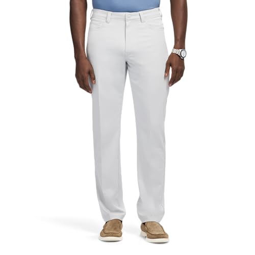 Izod Men's Traveler Non-Iron Flat Front Chino Pant, Harbor Mist Heather, 38W x…