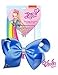 JoJo Siwa Signature Collection Blue Hair Bow With Overall Rhinestones and Studded Bow Pendant Earrings and Necklace Gift Set With Sticker Patch