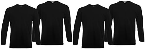 Mens 4 Pack Fruit of the Loom Full-Sleeve Valueweight T Shirt