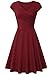Lotusmile Cocktail Dress for Women Elegant, Summer Sexy Fitted Bodycon Swing Sundress Work Dresses,(Large Wine Red)