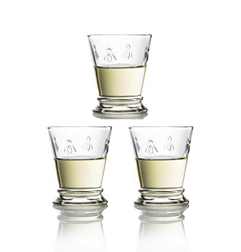 La Rochere 10oz Glass Tumbler Set of 3 â€“ Napoleon Bee clear stemless glass â€“ Ideal for Cocktails, Wine, Irish Coffee, Juice, Appetizers â€“ Ideal Birthday Housewarming gift â€“ Sturdy everyday glassware